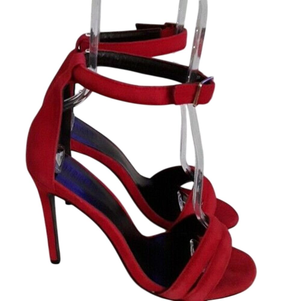 NWOT Nicholas JOCELYN Red Suede Stiletto Sandals Pumps Shoes 37.5 IT